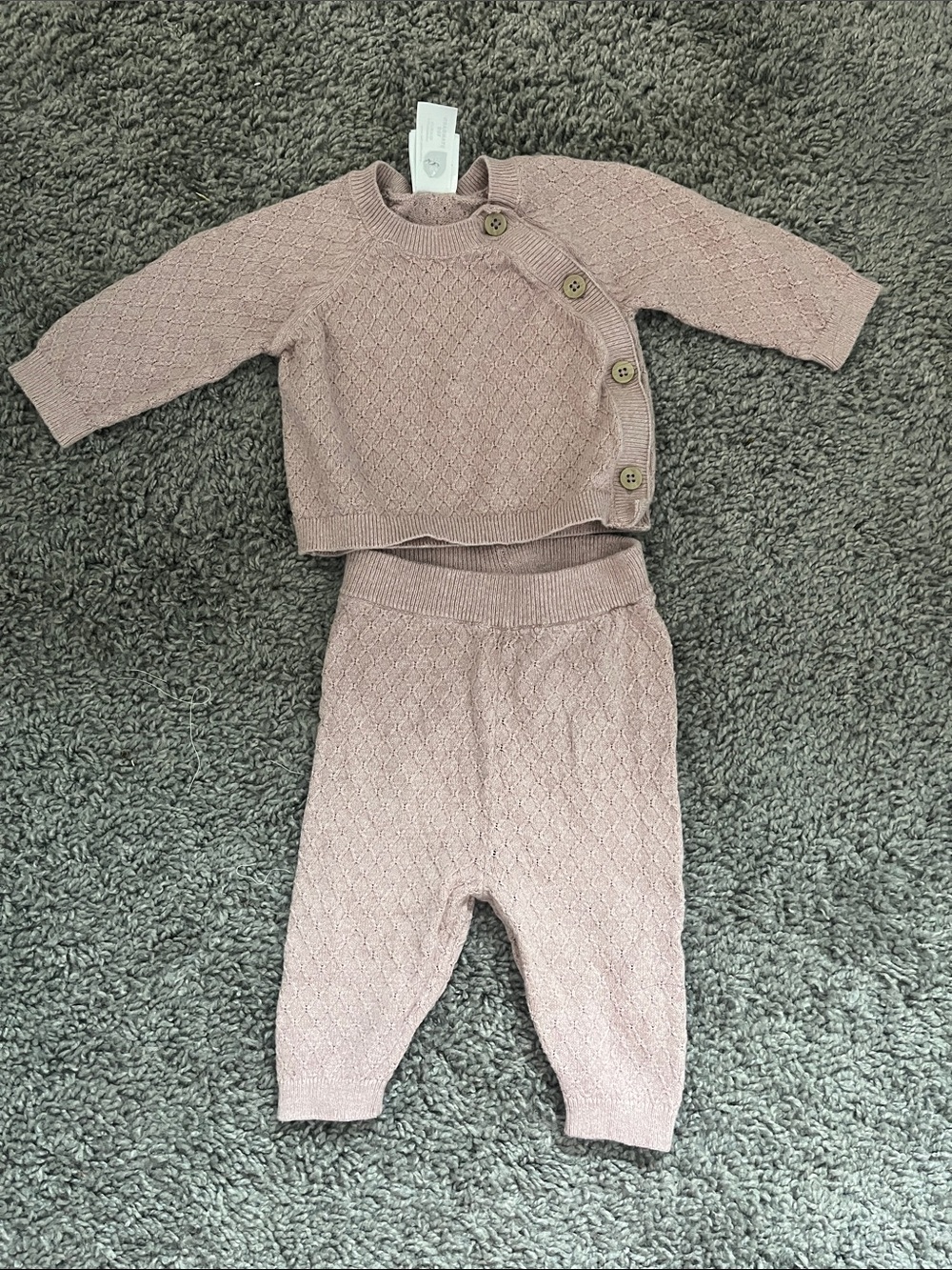 Hanna Andersson Dusty Rose Knit Baby Matching Set